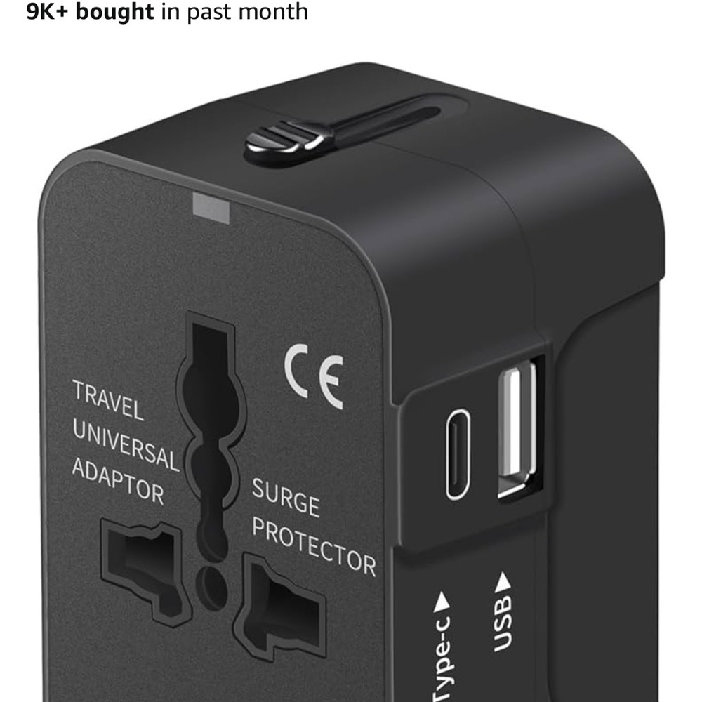 Black Travel Universal Adapter - Picture 5 of 11